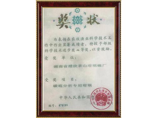 國家部級科學技術進步二等獎
